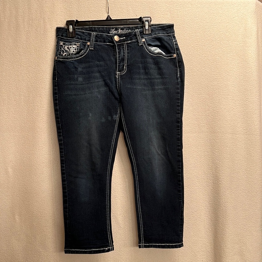 Dark blue petite ankle jeans